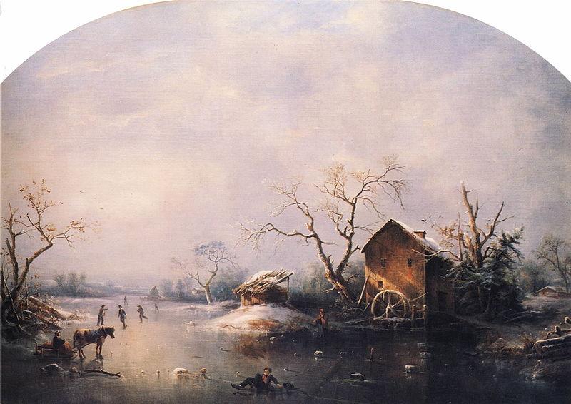 Regis-Francois Gignoux Winter Scene oil painting image